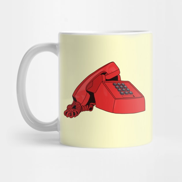 Vintage 80s 90s retro red telephone by DiegoCarvalho